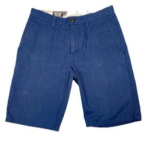VOLCOM Blue Modern Denim Look Chambray Sea Chino Shorts Mens Size 30 Summer Dude